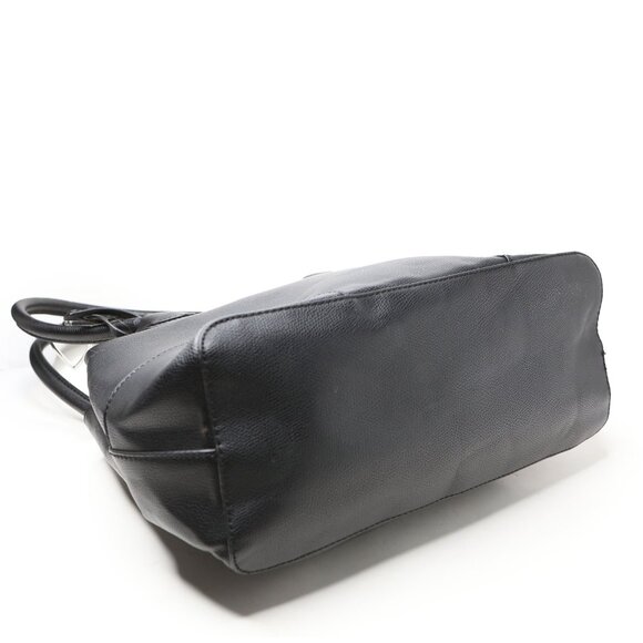 Guess Cassia Black Faux Leather Satchel Shoulder Bag Purse - Picture 11 of 12